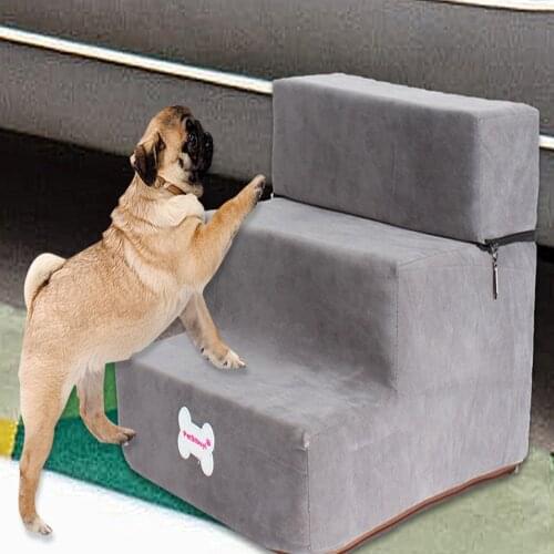 Portable Dog Car Steps Stairs Ladder 3-layer Foldable Dogs Stairs Pet Ladder For Trucks SUVs High Bed Indoor Outdoor Dog Stairs