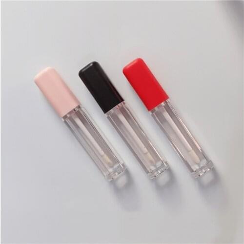 6.5ml Empty Lip Gloss Tube DIY Plastic Elegant Liquid Lipstick Container Mini lipgloss Sample Bottle With Red/Black/Pink Cap
