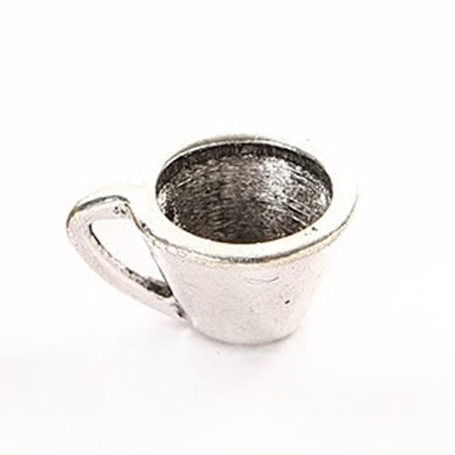 RAINXTAR Fashion Alloy 3D Coffee Cup Charms Utensil Charms 7*11mm 100pcs AAC1019