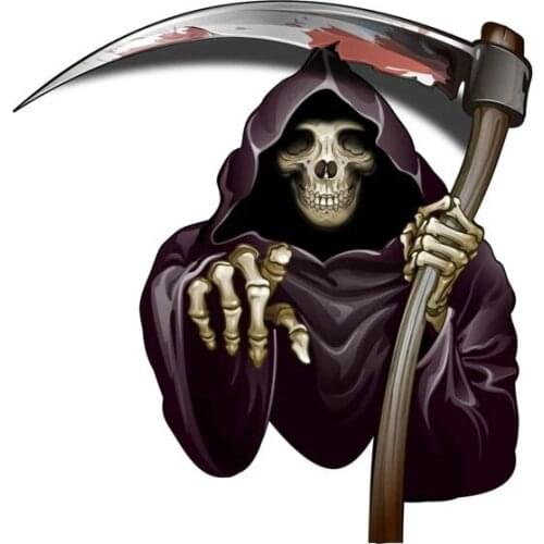 S50150# 13CM/15CM/17CM Personality PVC Decal Horror Death Skull Waterproof Car Sticker on Motorcycle Laptop Decorative