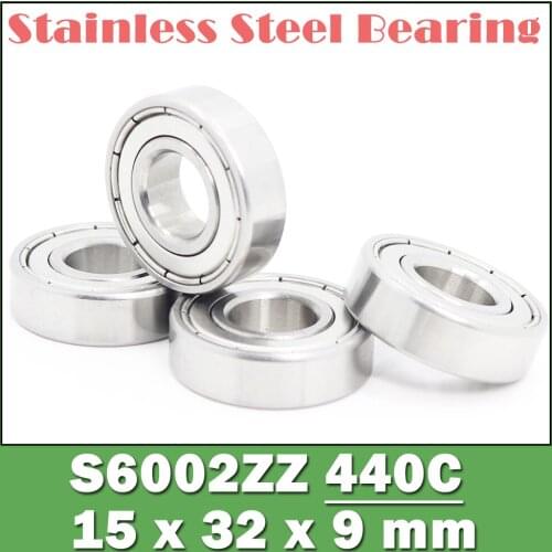 S6002ZZ Bearing 15*32*9 mm ( 10PCS ) ABEC-1 S6002 Z ZZ S 6002 440C Stainless Steel S6002Z Ball Bearings