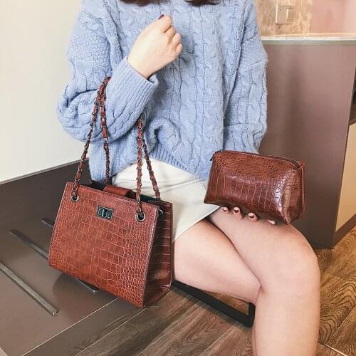 SGARR Women PU Leather Chain Crossbody Bag Fashion Ladies Handbags Shoulder Bag New High Quality Crocodile Female Messenger Bags