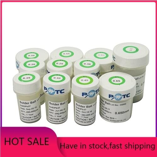 PMTC 250K BGA Reballing Balls leaded bga Solder Ball( 0.25 0.3 0.35 0.4 0.45 0.5 0.55 0.6 0.65 0.76 ) For BGA Rework Repair Tool