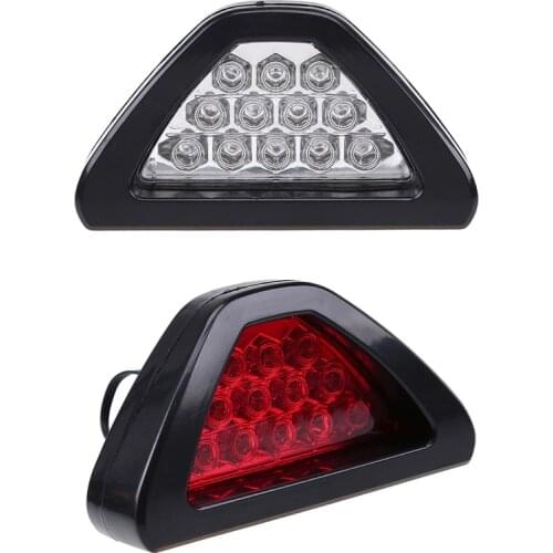 Universal 12V 5W Brake Signal Lamp F1 Style Triangle Sporty 12LED Rear Fog Light Tail Third Break Lamp Car Accessories