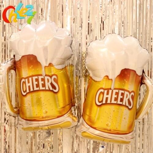 1pc Big Size Cheers Beer Mug Cup Foil Air Balloons For Birthday Party Decoration Graduat Party Summer Party Decorations 80x62cm