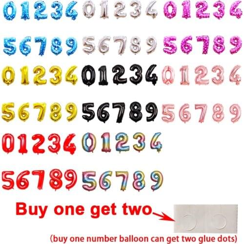 16 32 40inch Foil Number Balloon Helium Air Aluminum Foil Birthday Balloons Party Decoration Kids Adult Big Number Figures