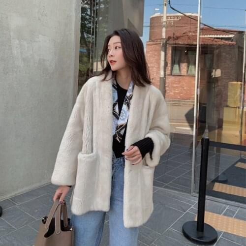 Fashion Hight Quality Women Surcoat Faux Velvet Mink Fur Loose Super Warm Soft Windproof Thicken OuterwearWomens Winter Jacket