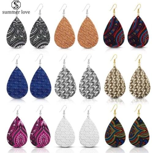 New Arrival Classic PU Leather Teardrop Earrings For Women Designer Jewelry Big Statement Earrings Jewelry Gifts Dropshipping