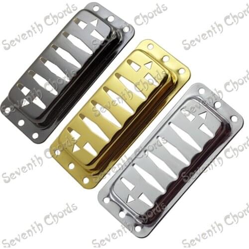 2 Pcs Brass Guitar Pickup Humbucker Covers For Electric Guitar Replacement with Net Hole - Chrome - Black - Gold