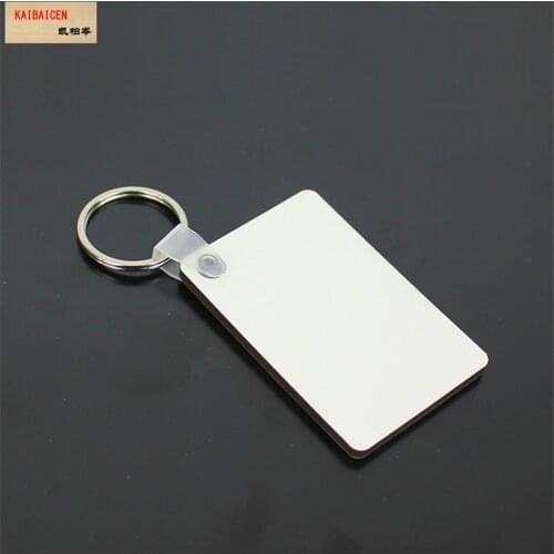 20pcs/Lot Blank Sublimation MDF Key Rings Keychain DIY Gift Printing Sublimation heat transfer Two Sides can Print