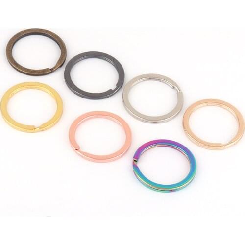 30mm Rainbow Double Split Jump Ring Round Clip Jewelry Ring ,Metal Keychain Clasp Purse Making Hardware Webbing Key Ring 6Pcs