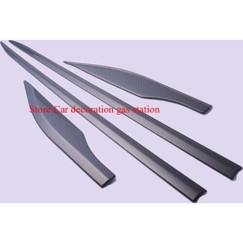 4PCS Fit For Toyota C-HR CHR 2017 2018 Fiber Door Body Side ABS Carbon Trim Cover Molding Car Styling Accessories