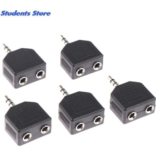 5pcs/lot Mini Double Earphone Headphone Y Splitter Adapter Plug for MP3 Phone