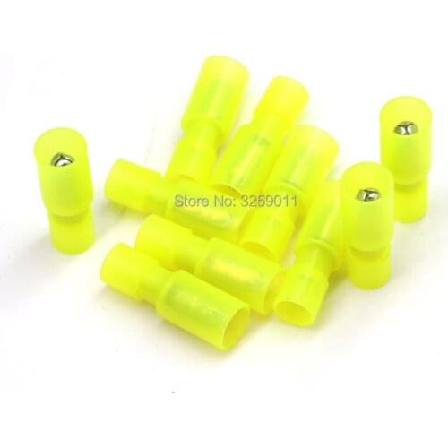 500PCS Butt Connector Crimp Terminal Male Female Full-Insulating Joint Nylon 12-10 AWG FRFNY / MPFNY 5.5-195 yellow