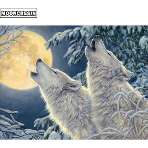 5D Diy Diamond Painting Wolf Diamond Embroidery Cross Stitch Animal Needlework Home Decoration Full Square Drill Christmas Gift