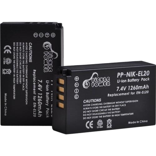 2PCS EN-EL20 EN EL20 EN EL20a Battery for Nikon Coolpix P1000 Nikon1 J1 J2 J3 Nikon1 AW1