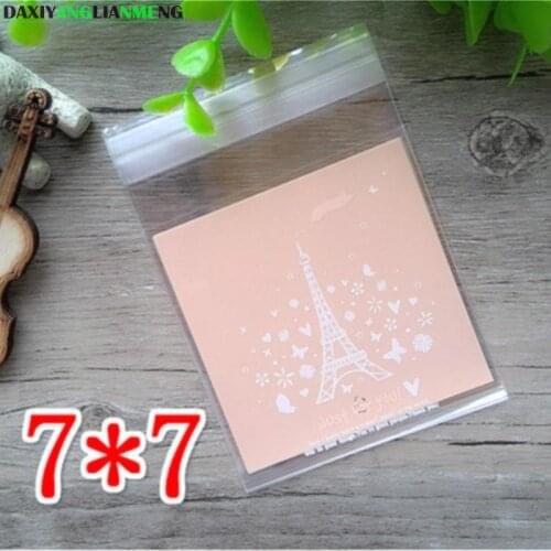 ALL1 Square 7x7cm Baking package of biscuits cakes cookies snack food packaging bags OPP self adhasive bag 500pcs/lot freeship