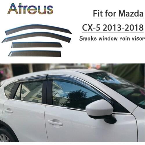 Atreus 1set ABS For 2018 2017 2016 2015-2013 Mazda CX-5 CX5 Accessories Car Vent Sun Deflectors Guard Smoke Window Rain Visor
