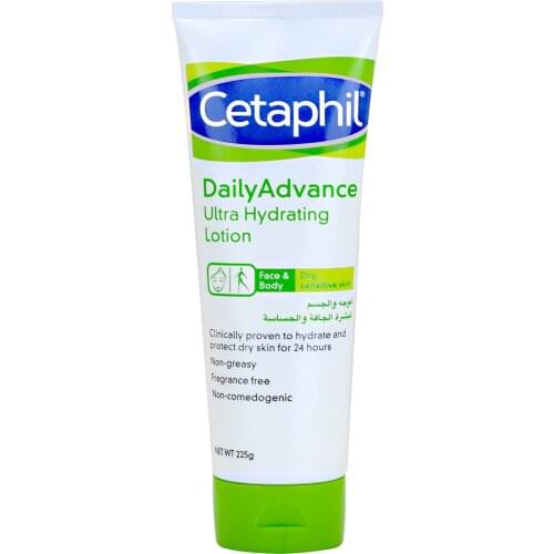 Cetaphil Daily Advance Ultra Hydrating Lotion For Dry/sensitive Skin Face and Body Fragrance Free 100ml