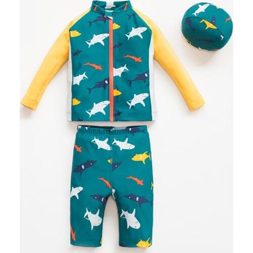 Childrens Sunscreen Swimsuit Boys 2021 Baby Bathing Suit Boy Kid One Piece Swimming Suit Toddler Baby Sun Protection Swimwear