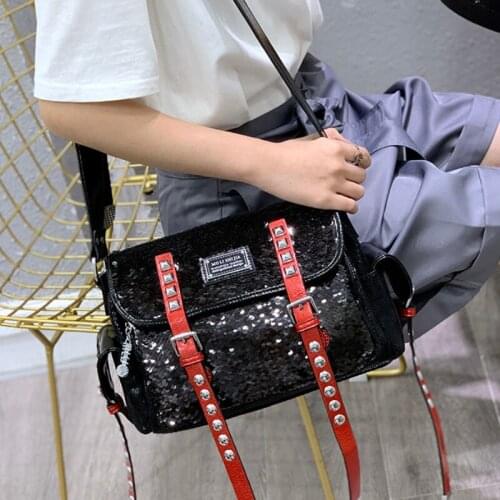 Designer Sequines Ita Bag Shoulder Womens Messenger Bags Rivet Shoulder Crossbody Bolso Fashion Branded Female Sac A Main