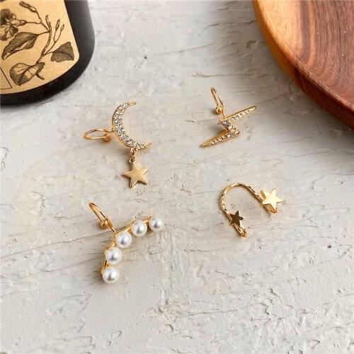 Retro Double Layer Rhinestone U-Shaped Ear Cuff Earrings Without Piercing Clip Earrings Cartilage Climbers Earcuff Jewelry Gift