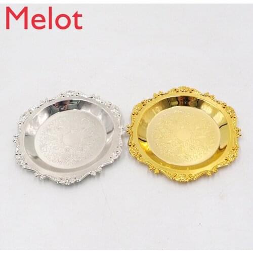 European Silver Plated Domestic Ornaments Cake Tray Fruit Plate Dim Sum Plate Party Supplies Fashion