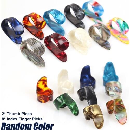 Guitar Thumb Picks Celluloid Finger Pick Acoustic Guitar Plectrums Picks For Bass Guitar Accessories Color Random