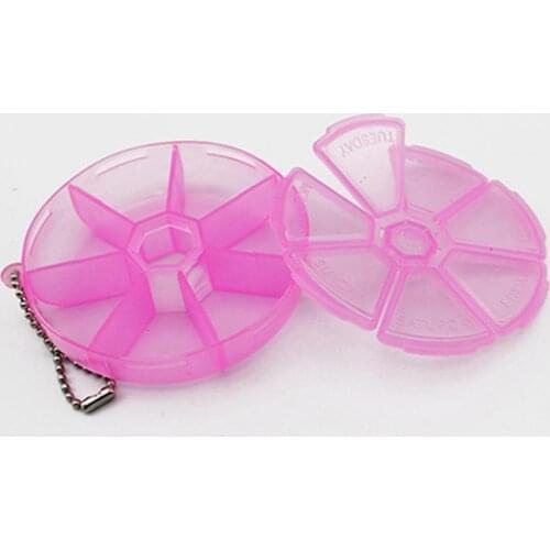 Weekly Pill Box Travel Medicine Storage Pill Case Organizer Home Round Shape 7 Grids Plastic Medicine Pill Box Storage Holder