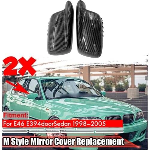 NEW-Carbon Fiber Car Side Rearview Mirror Cap Cover Rear View Mirror Covers Direct Replace for BMW E46 E65 E66 E67