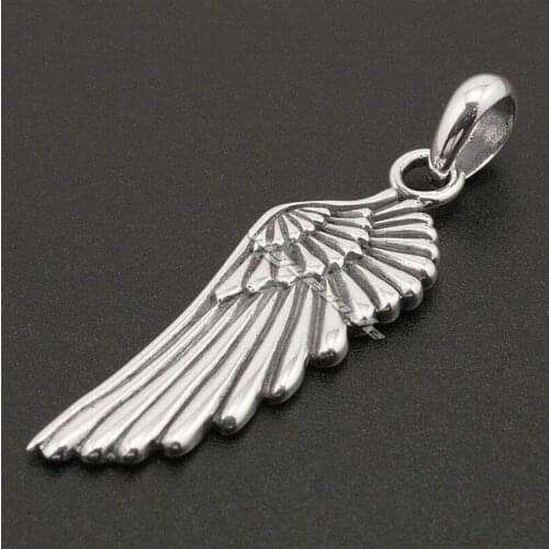 LINSION Angel Bird Wing Feather 925 Sterling Silver Charms Pendant 8A011
