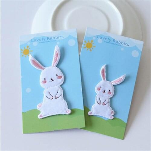 Maxsin 1 Pcs High Quality Embroidered Lovely Plush Bunny Sticker Garment Accessories Iron On Clothes Patch Decorative DIY