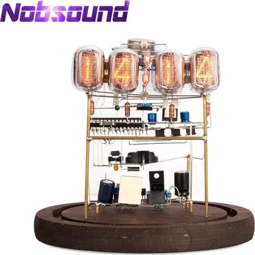 Nobsound Classic Vintage IN-12 Nixie Tube Clock Kit DIY / Assembled Home Decor Clock W/ Round Glass Case