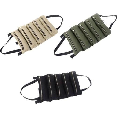 R2JE Roll Up Tool Bags Set Multi-Purpose Tool Pouch Wrap Roll with Zipped Compartments Tools Tote Carrier for Wrenches