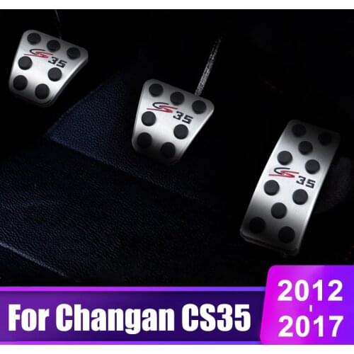 Aluminum alloy Car Accelerator Gas Pedal Brake Pedals Clucth Pads Cover AT MT For Changan CS35 2012 2013 2014 2015 2016 2017