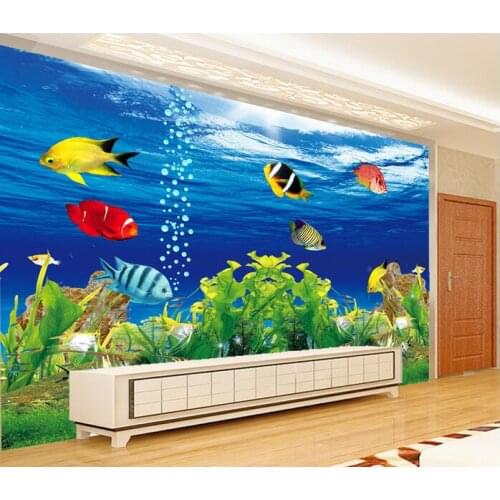 3d wallpaper custom mural non-woven wall sticker 3 d Marine underwater world aquarium painting photo 3d wall mural wallpaper
