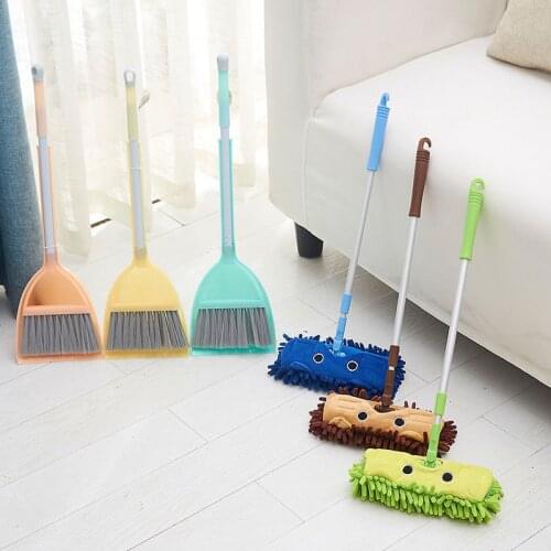 NEW Mini Childrens Simulation Broom Mop And Dustpan Set Kindergarten Toys Baby Play House Sweeping Cleaning Toy Combination