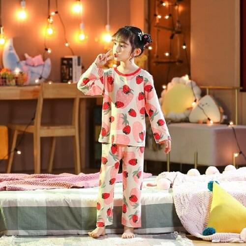 Toddler Pajamas Kids Sleepwear Silk Long Sleeve Nightwear Home Clothes for Girls Pajamas Set Children Homewear Clothing