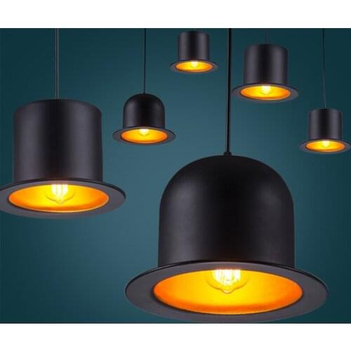 Modern E27 Retro Hat Design Pendant Lighting American Industrial British Counter Home Decor Living Room Restaurant Hanging Lamp