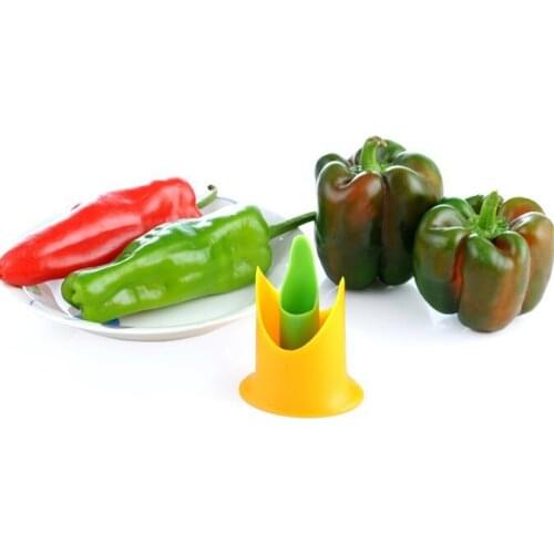 1SET 2in1 Pepper Chili Bell Jalapeno Corer Seed Remover Green Pepper Chilli Cutter Slicer Fruit Peeler Kitchen Utensil OK 0235