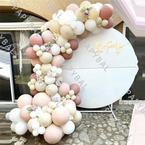 95Pcs Skin Color Retro Pink Balloons Arch Garland Kit White Latex Balloon Set Wedding Birthday Party Decor Baby Shower Globos