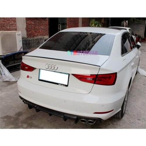 For Audi A3 Spoiler 2014 2015 2016 S3 Lip Shape Car 4 Doors ABS Material Dedicated Tail Modiified Car Rear Trunk Wing DIY Color