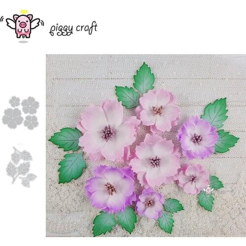 Piggy Craft metal cutting dies cut die mold Flower leaf decoration Scrapbook paper craft knife mould blade punch stencils dies