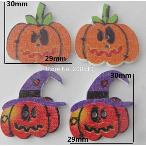 WBNVGL pumpkin buttons 100 pieces DIY Halloween home decor 30mm craft button
