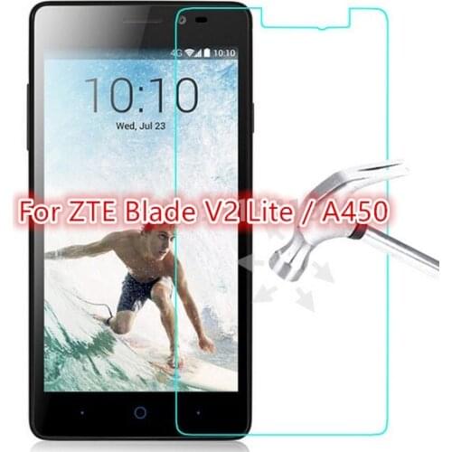 0.3mm 9H tempered glass For ZTE Blade V2 Lite / A450 screen protector protective guard film front case cover +clean kits