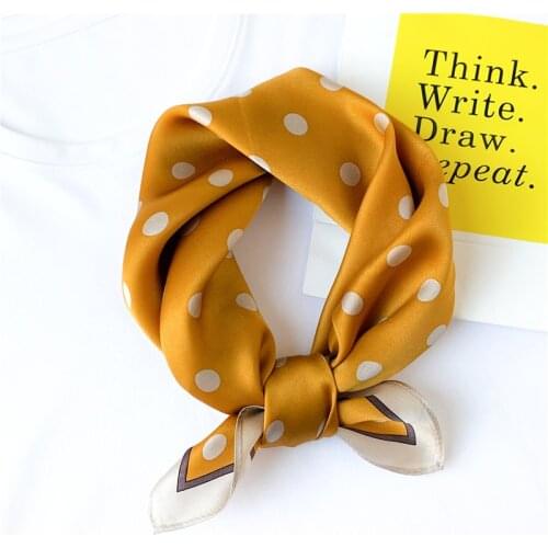 Polka Dot Small Scarf Women Natural Silk Scarves Neck Hairband Female Foulard Spring Summer Bandana Lady Neckerchief Chocker Tie