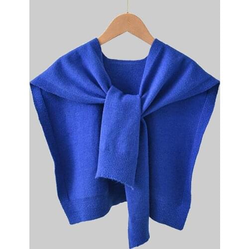 Korean Female Summer Solid Color Wool Knit Neck Guard Fake Collar Pullover Winter Women Thicken Windproof Shawl Warm Scarve P12