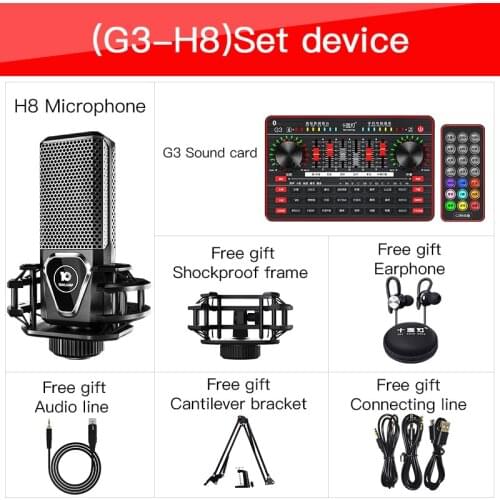G3 Live Sound Card H8 Microphone Sound Mixer USB Webcast Sound Mixer Board Live Streaming Sound Card Spdif For Phone Computer