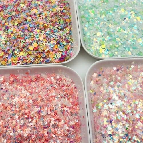 10-20g/pack of Mixed Rouge Nail Sequins Craft Shiny Star Heart Cherry Blossom Sewing Clothes Decoration DIY Accessories 3-5mm