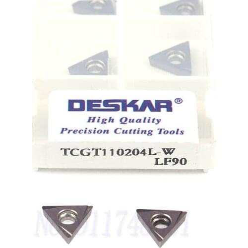 10pcs Carbide Inserts Lathe Tool Internal turning Tool TCGT110204L-W LF90 Cermet Blade CNC Lathe Turning Tool,Steel turning Tool